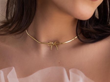 Herringbone Bow Necklace Online Sale