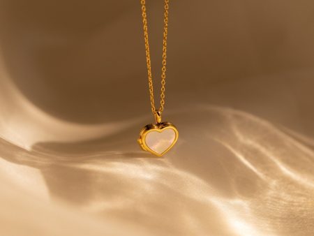 Pearl Heart Locket Necklace Online now