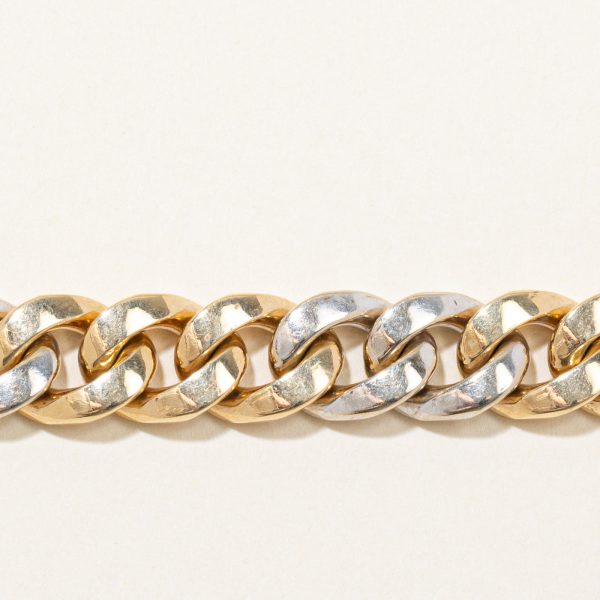 Italian 14k Two Tone Gold Cuban Link Bracelet | 8.5  | on Sale