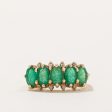 Five Stone Emerald & Diamond Ring | 1.50ctw, 0.04ctw | SZ 6 | Sale