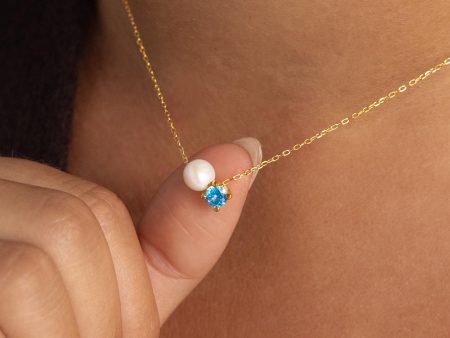 Pearl & Birthstone Necklace on Sale