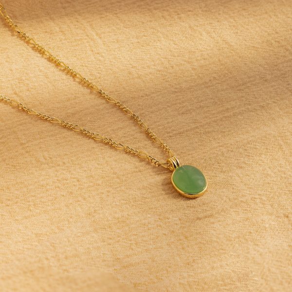 Jade Oval Pendant Necklace Hot on Sale