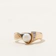 Pearl & Diamond Ring | 0.02ctw | SZ 6.75 | Discount