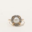 Pearl & Diamond Cocktail Ring | 0.12ctw | SZ 8 | Supply