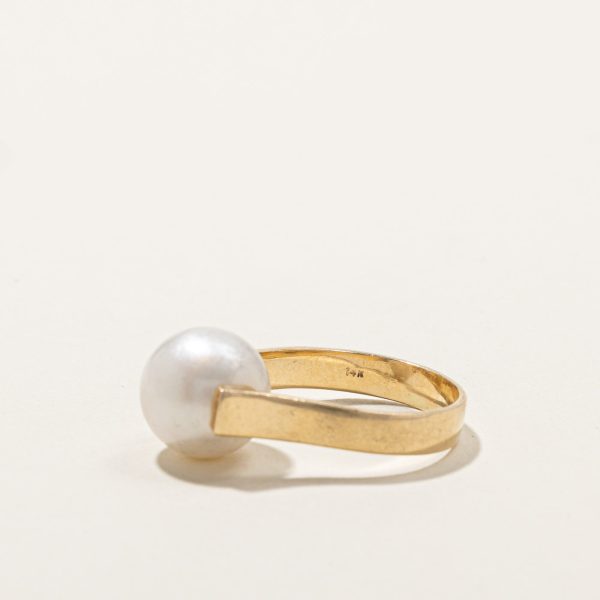 Tension Set Pearl Ring | SZ 7.75 | Sale