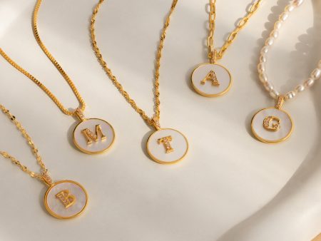 Pearl Initial Disc Necklace Supply