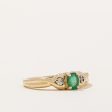 Emerald & Diamond Ring | 0.36ct, 0.01ctw | SZ 7.25 | on Sale