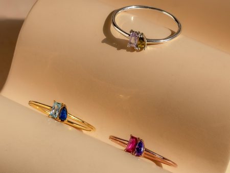 Tiny Toi et Moi Birthstone Ring Discount