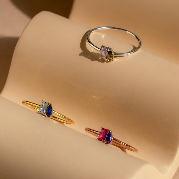 Tiny Toi et Moi Birthstone Ring Discount