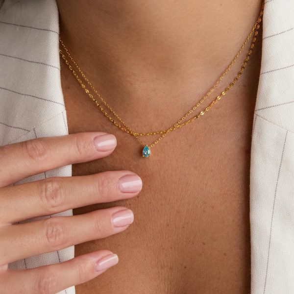 Duo Layered Birthstone Necklace Online now