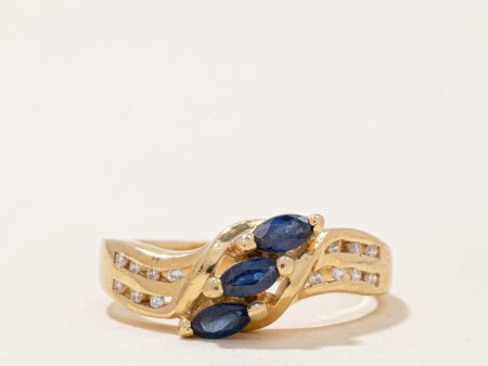 Sapphire & Diamond Waterfall Ring | 0.36ctw, 0.07ctw | SZ 6.5 | Online Sale