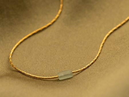 Dainty Aventurine Bar Necklace Online Hot Sale