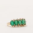 Five Stone Emerald & Diamond Ring | 1.50ctw, 0.04ctw | SZ 6 | Sale