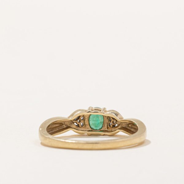 Emerald & Diamond Ring | 0.36ct, 0.01ctw | SZ 7.25 | on Sale