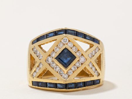 Sapphire & Diamond Cocktail Ring | 0.80ctw, 0.33ctw | SZ 5.25 | Supply