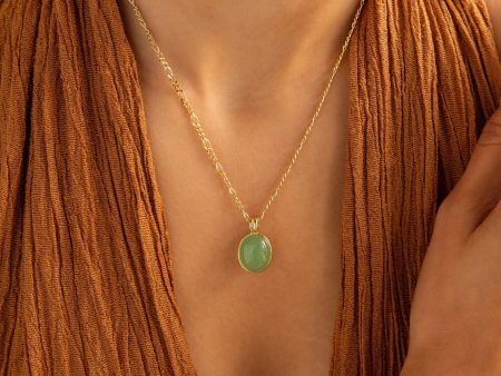 Jade Oval Pendant Necklace Hot on Sale