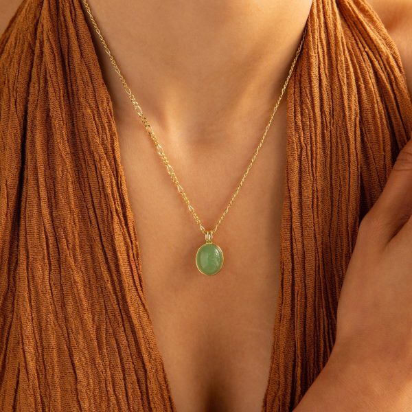 Jade Oval Pendant Necklace Hot on Sale