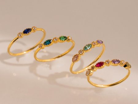 Cluster Marquise Birthstone Ring on Sale