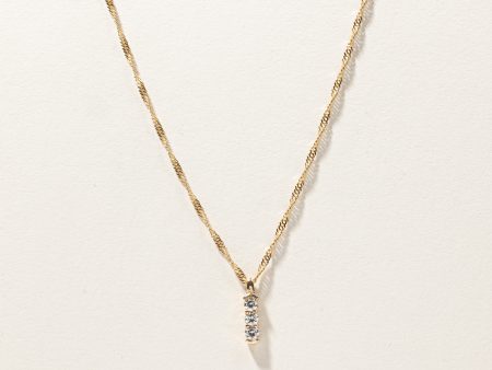 Three Stone Diamond Pendant Necklace | 0.70ctw | 18 | For Cheap