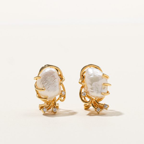 Pearl & Diamond Earrings | 0.14ctw | Cheap