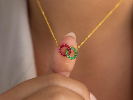 Interlocking Duo Birthstone Necklace For Discount