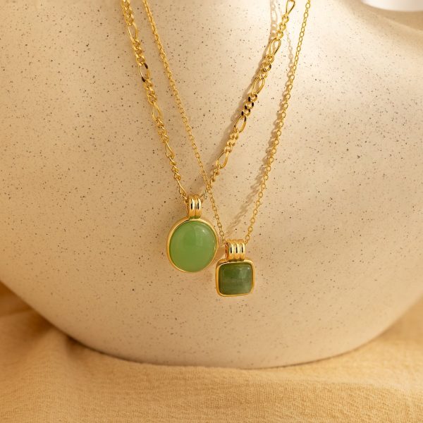 Jade Oval Pendant Necklace Hot on Sale