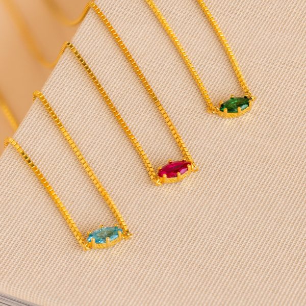 Dainty Marquise Birthstone Necklace Online now