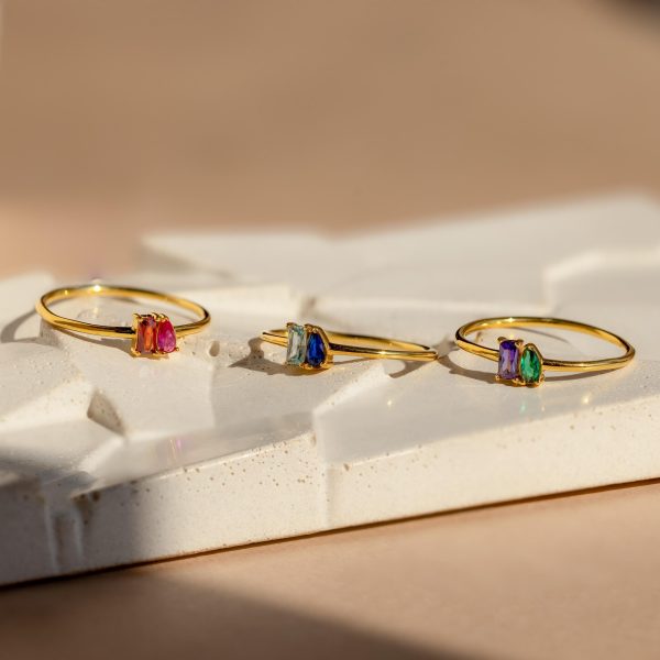 Tiny Toi et Moi Birthstone Ring Discount