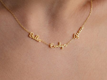 Dainty Tiny Multiple Name Necklace Online Sale