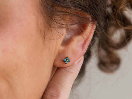 Ivy Flower Birthstone Studs on Sale