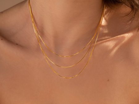 Triple Box Chain Necklace For Sale