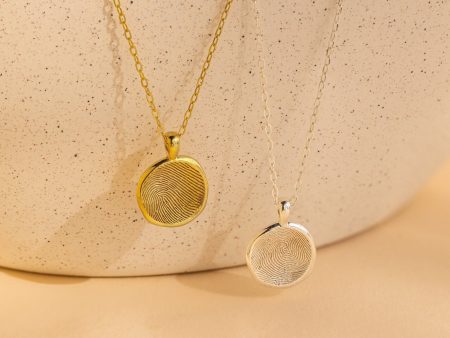 Fingerprint Coin Necklace Online Hot Sale