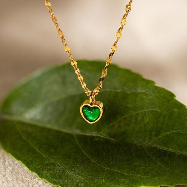 Tiny Jade Heart Necklace Online Hot Sale