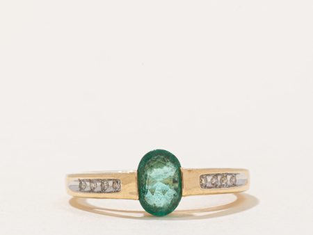 Emerald & Diamond Ring | 0.57ct, 0.03ctw | SZ 6.5 | Fashion