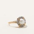 Pearl & Diamond Cocktail Ring | 0.12ctw | SZ 8 | Supply