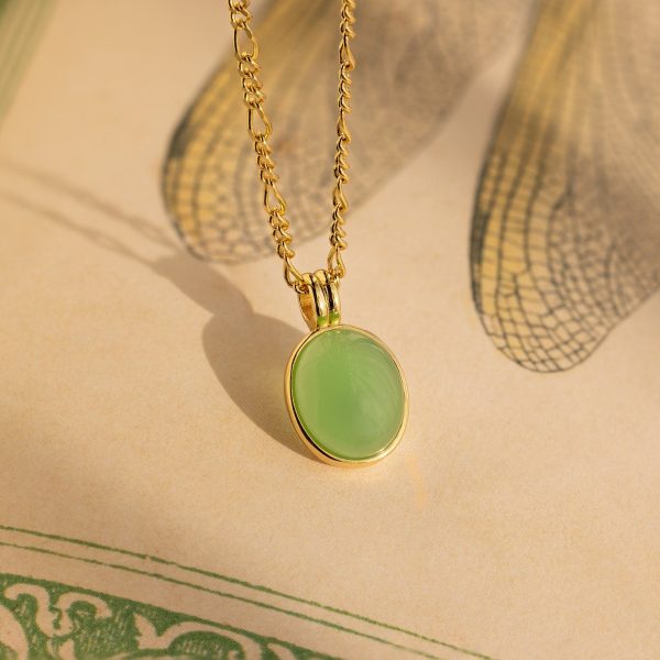 Jade Oval Pendant Necklace Hot on Sale