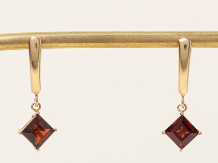 Square Cut Garnet Earrings | 3.00ctw | Sale