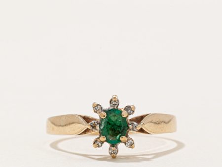 Emerald & Diamond Ring | 0.25ct, 0.03ctw | SZ 8.75 | For Cheap