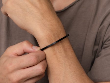 Men s Black Cuff Bracelet For Discount