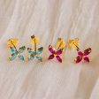 Birthstone Flower Studs Fashion