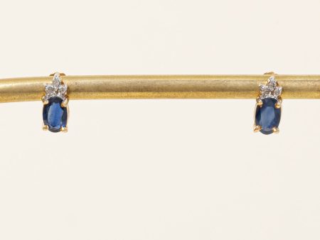 Sapphire & Diamond Earrings | 1.00ctw, 0.03ctw | For Cheap