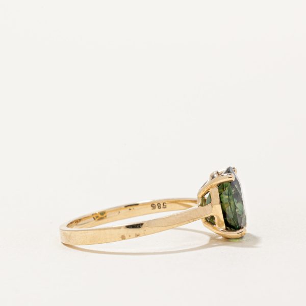 Green Sapphire Ring | 3.15ct | SZ 6.75 | Sale