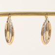 18k Tri Tone Gold Hoop Earrings on Sale