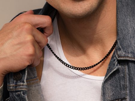 Men s Black Curb Chain Hot on Sale