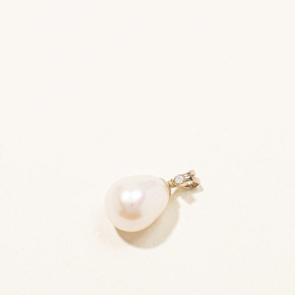 Pearl & Diamond Drop Pendant | 0.01ct | Online now