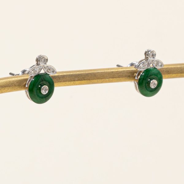 Jadeite & Diamond Earrings | 2.00ctw, 0.12ctw | Online now