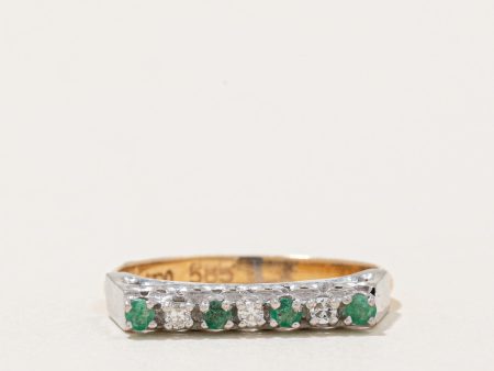 High Set Emerald & Diamond Ring | 0.05ctw, 0.045ctw | SZ 5.5 | on Sale