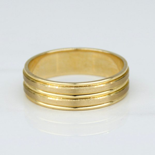 Double Beveled Yellow Gold Band | SZ 9.75 | Discount