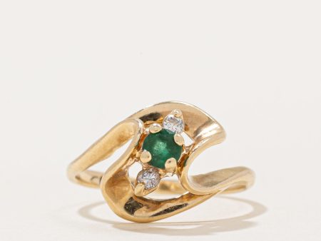 Emerald & Diamond Cocktail Ring | 0.15ct, 0.06ctw | SZ 5.25 | Online