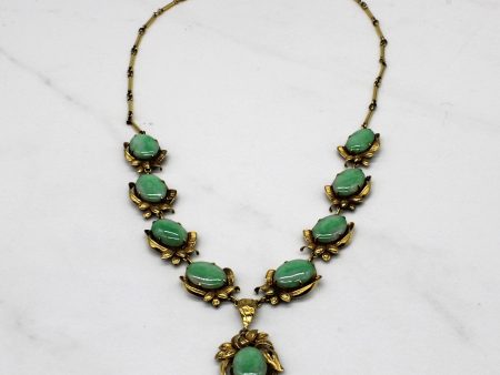 Jadeite Cabochon Bar Link Necklace | 18.50ctw | 17  | Online